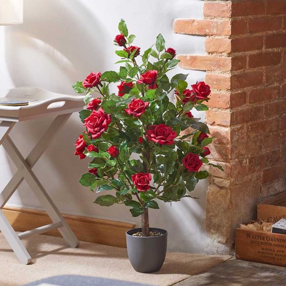 Faux Décor Regent's Roses - Ruby Red 80cm