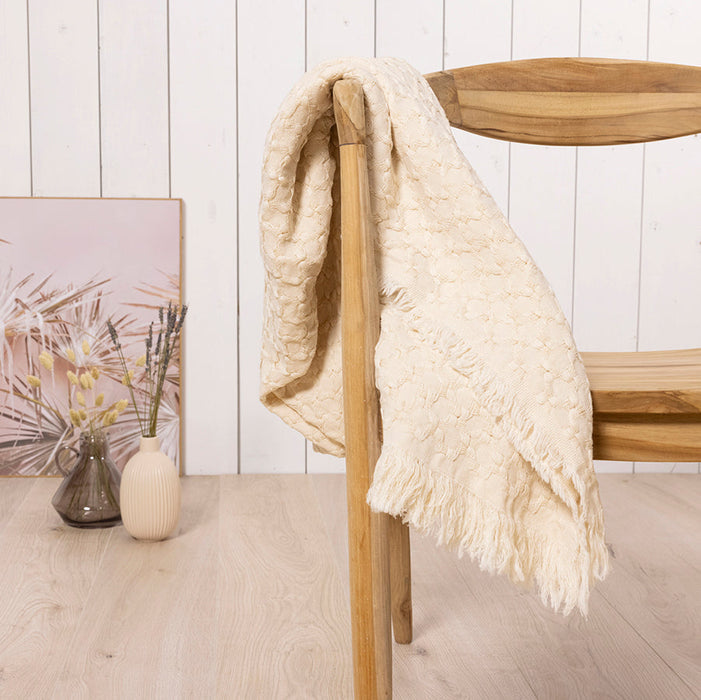 Kaemingk Cream Cotton Throw 127cm x 150cm