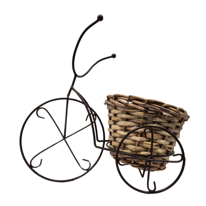 LOWS Brown Bicycle With Willow Basket