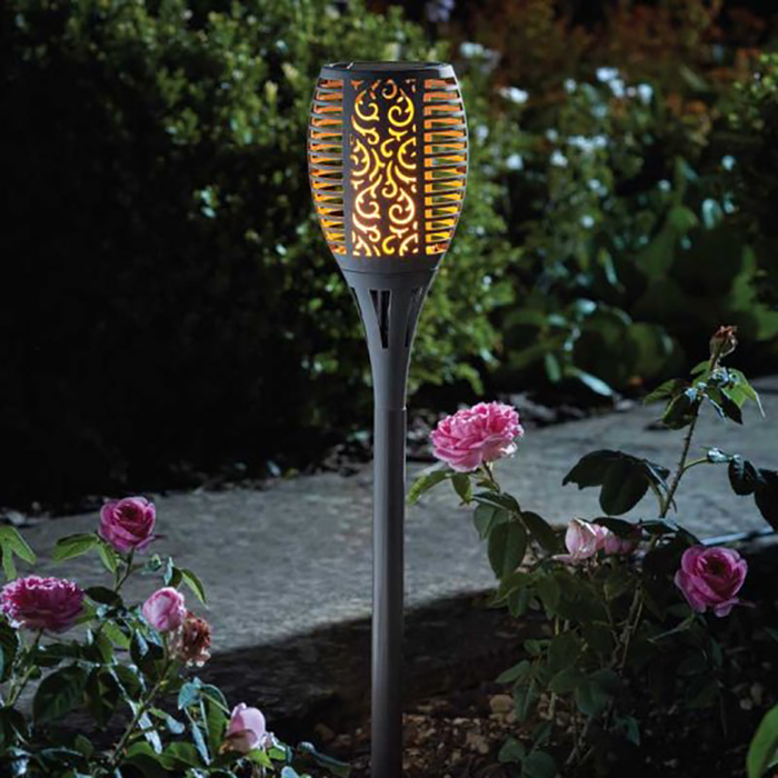 Smart Solar Flaming Torch Display Tray - Slate