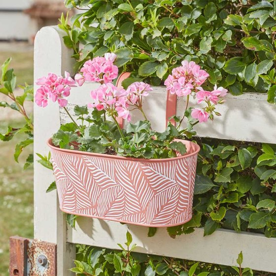 Smart Garden 12" Fence & Balcony Hanging Planter - Fern - Terracotta
