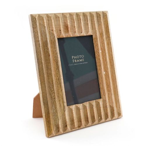 Sifcon 4x6" Ribbed Wooden Photo Frame