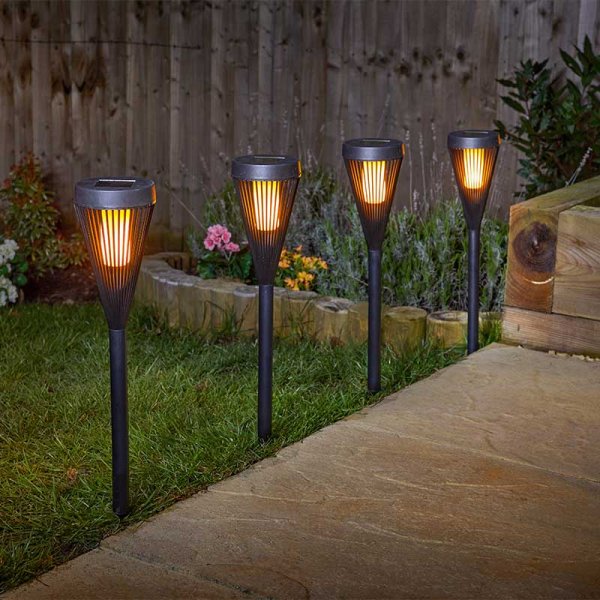 Smart Solar Urbane Flaming Stake Light