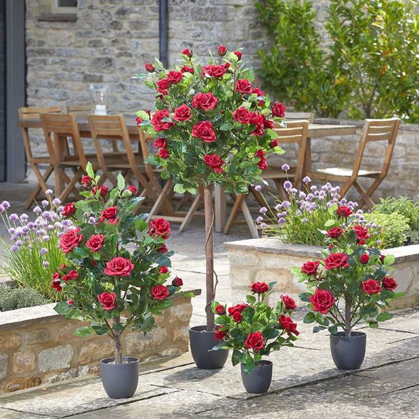 Faux Décor Regent's Roses - Ruby Red 80cm