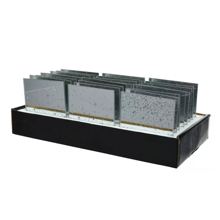 Kaemingk Mirror Glass Square Glitter Stars