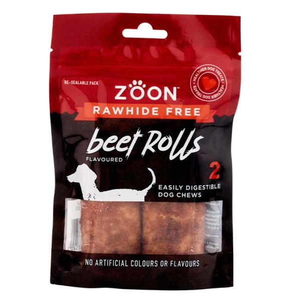 Zoon Rawhide Free 2 Beef Rolls 120g
