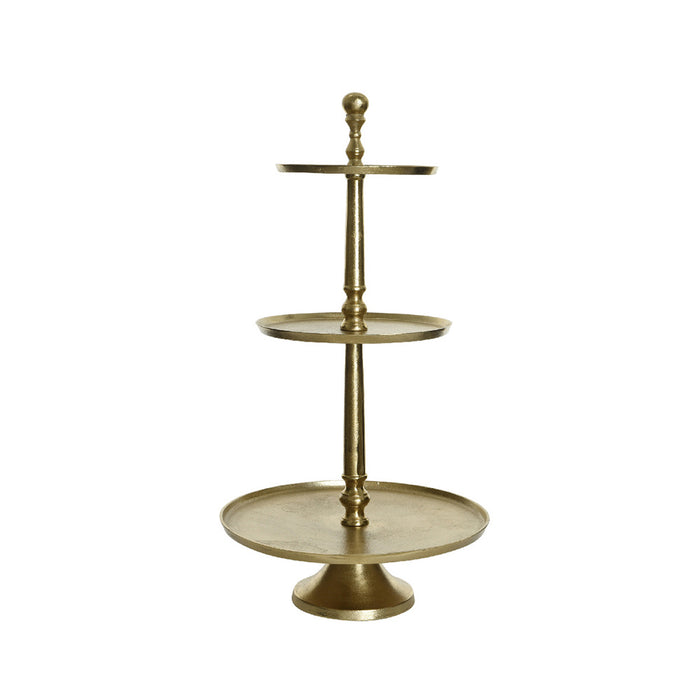 Kaemingk Cake Stand Aluminium Round Gold (Dia.43Cm X H.81Cm)
