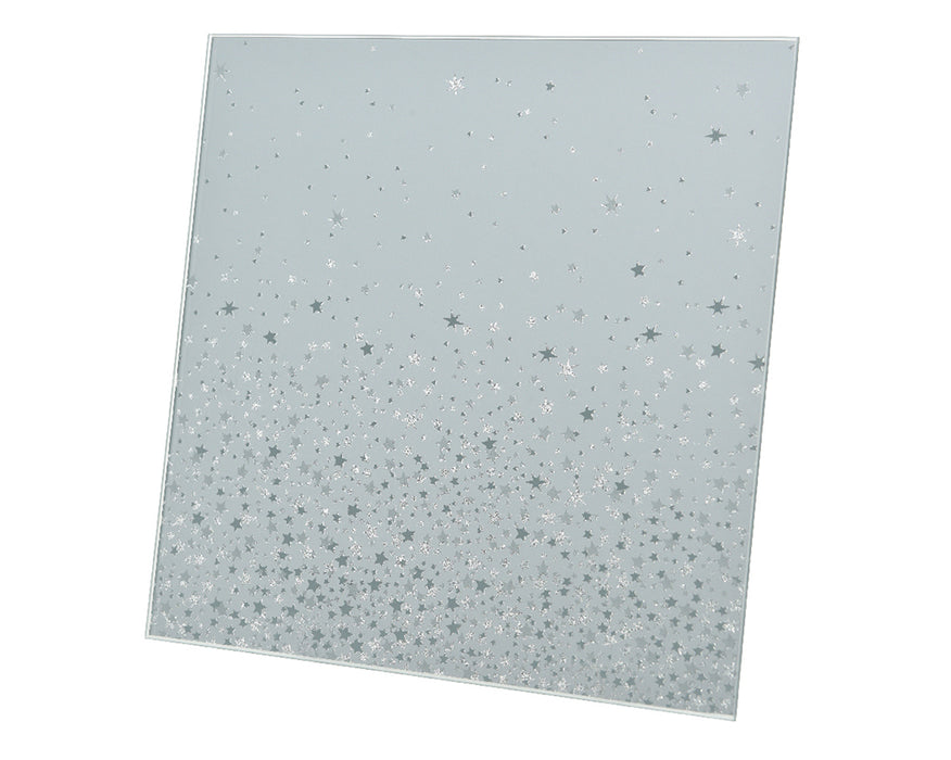 Kaemingk Mirror Glass Square Glitter Stars