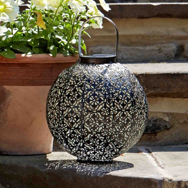 Smart Solar Damasque Lantern - Bronze