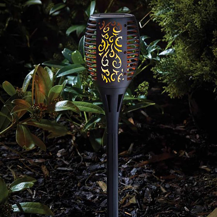 Smart Solar Flaming Torch Open Stock - Black