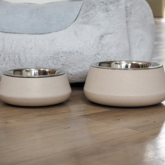 Zoon FloorGrip Bamboo & SS Bowl 17cm - Stone