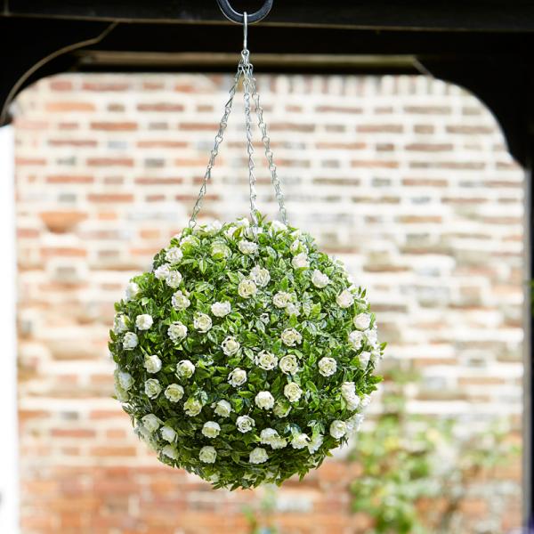 Faux-Decor-Topiary-White-Rose-Ball-30cm