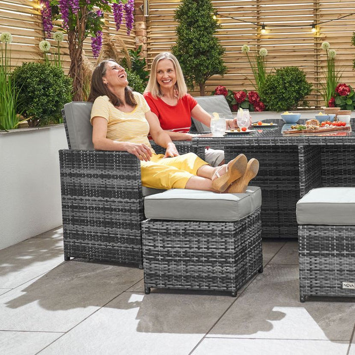 NOVA Celia 6 Seat Deluxe Cube Set with Footstools - Grey