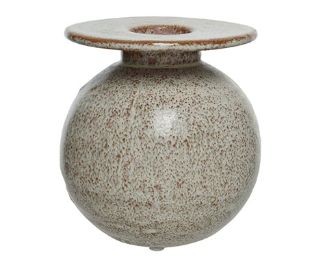 Round-Stoneware-Natural-Speck-Vase-