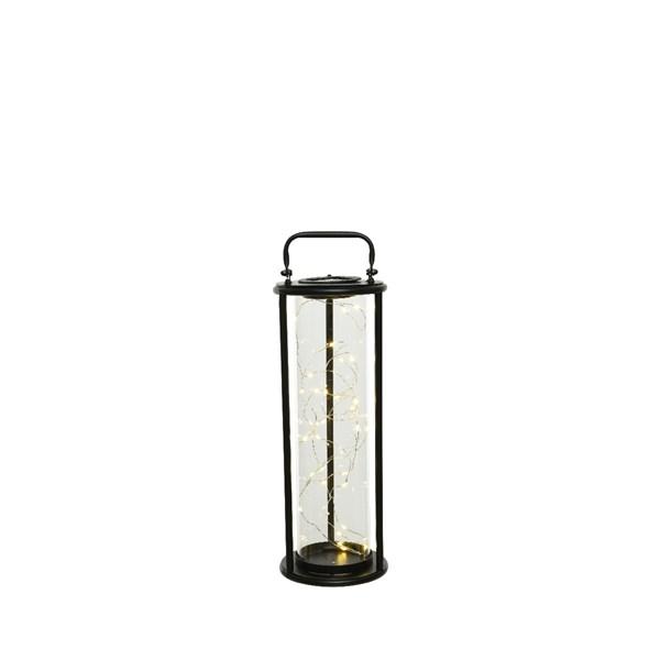 Invictus-Solar-Lantern-42cm-Round-Black-Frame-Warm-White-