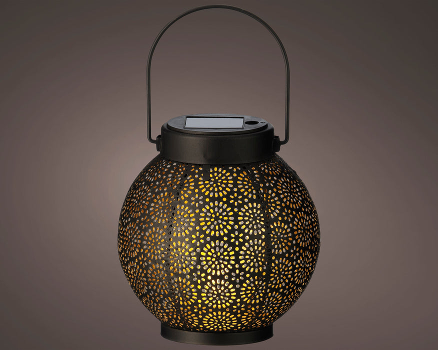 Majestic-Sphere-Metal-Solar-Lantern-Black-&-Gold