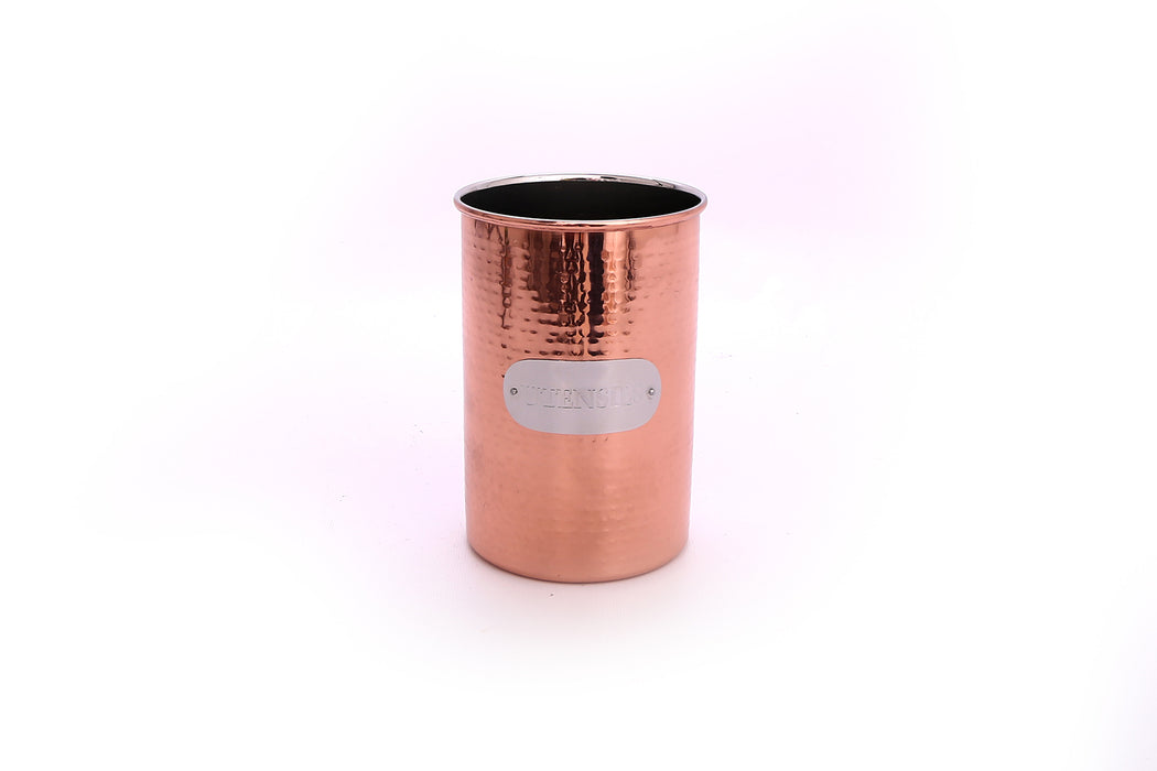 Hammered Copper Style Utensil Holder