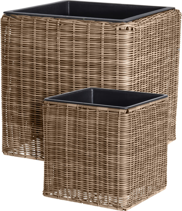 Wicker Square Plant Bakets - Set of 2