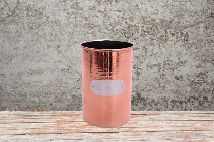 Hammered Copper Style Utensil Holder